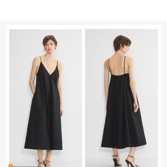 Aritiza Black Midi Dress with Spaghetti Straps - Picture 1 of 6